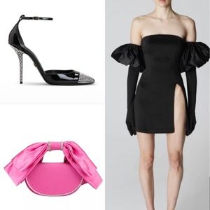 Miscreants London: CUPID SPLIT DRESS & GLOVES - BLACK SCUBA